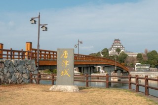 唐津城とその周辺の景色